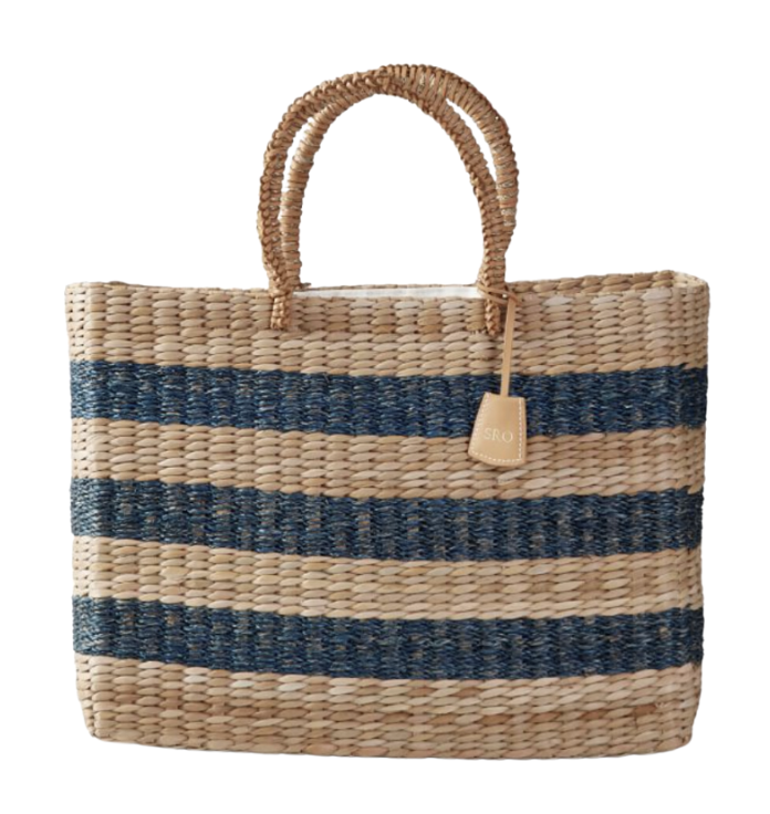 Striped Seagrass Beach Bag